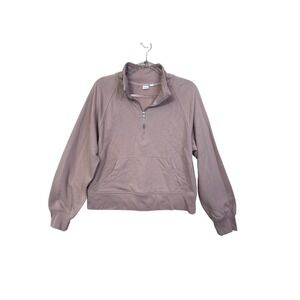 GAP Women Pink Mauve Quarter Zip Pullover Sweatshirt Size Medium‎